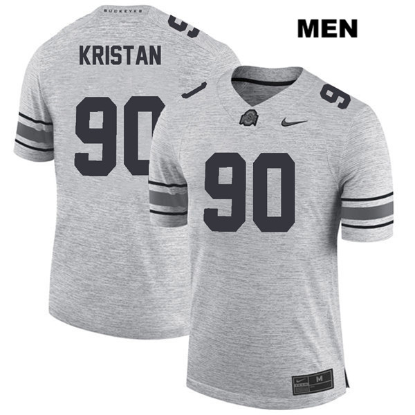 Ohio State Buckeyes Men's Bryan Kristan #90 Gray Authentic Nike College NCAA Stitched Football Jersey NW19R28UU